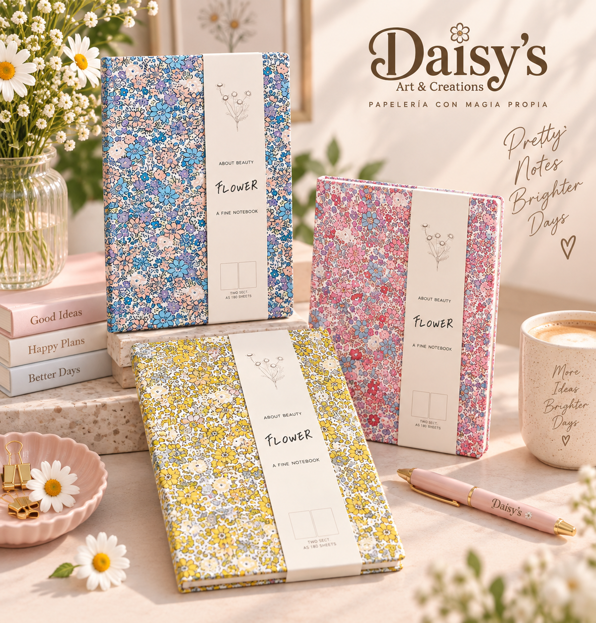 🌸 Wildflower Notes
Wildflower Notes – A5 Cloth Cover Notebook