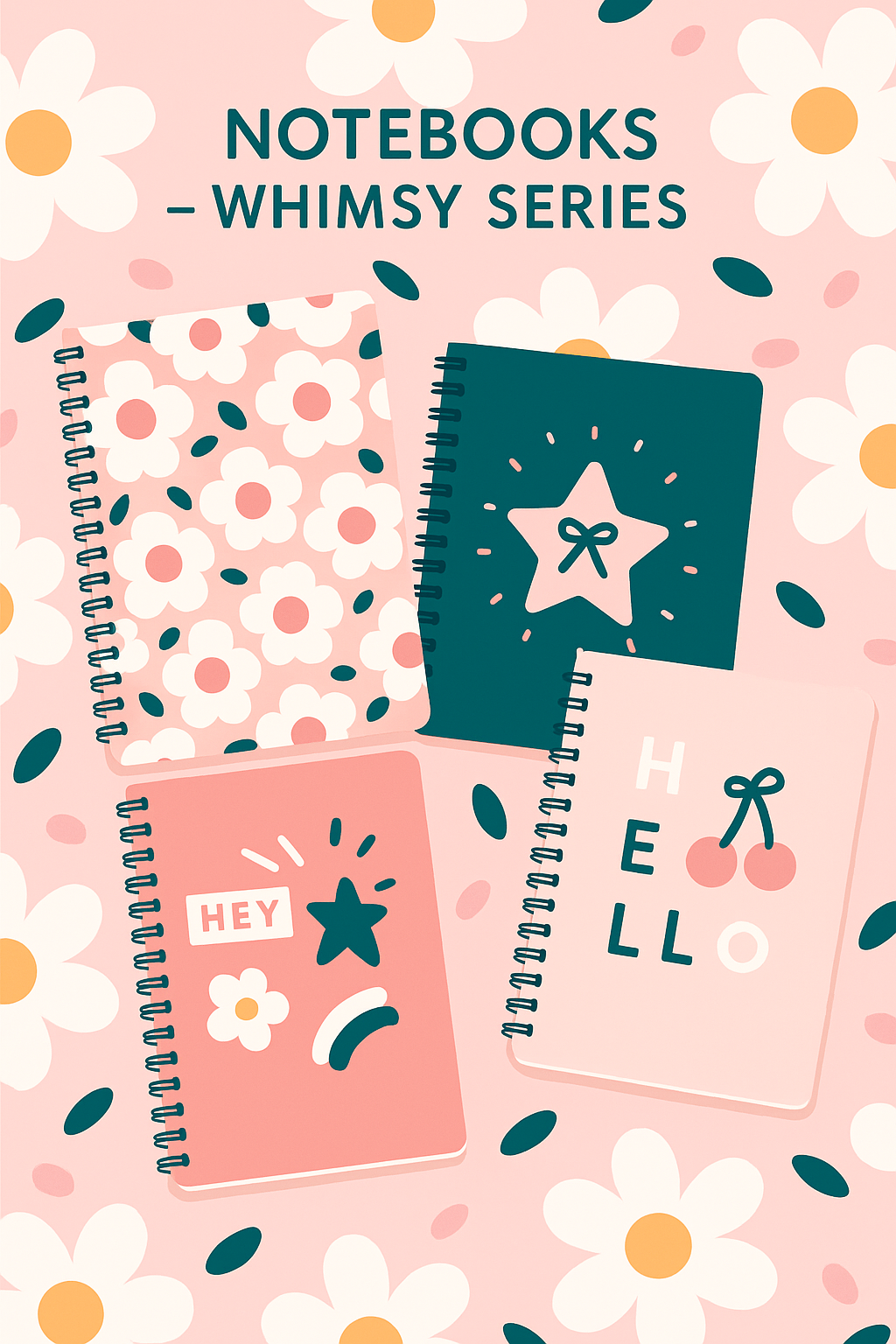 Notebooks- Whimsy Series Set (Set of 4)