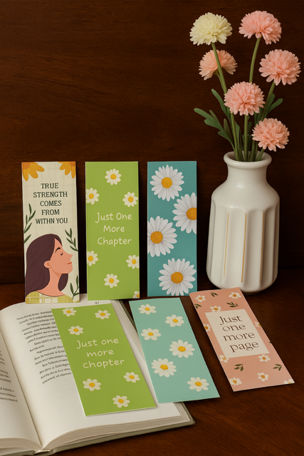 Blooming Daisies Bookmark – Teal