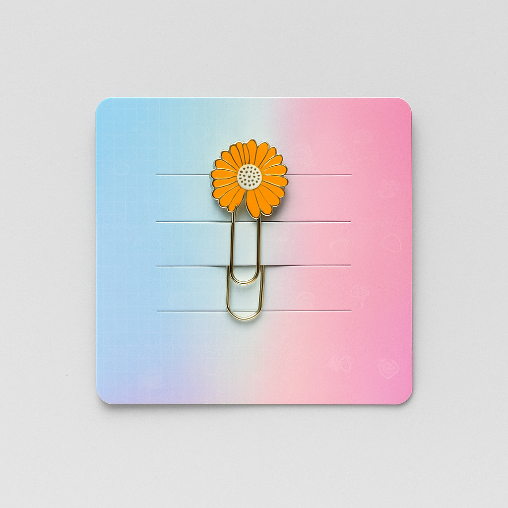 Blooming Daisy Bookmark Clip – Enamel Floral Bookmark