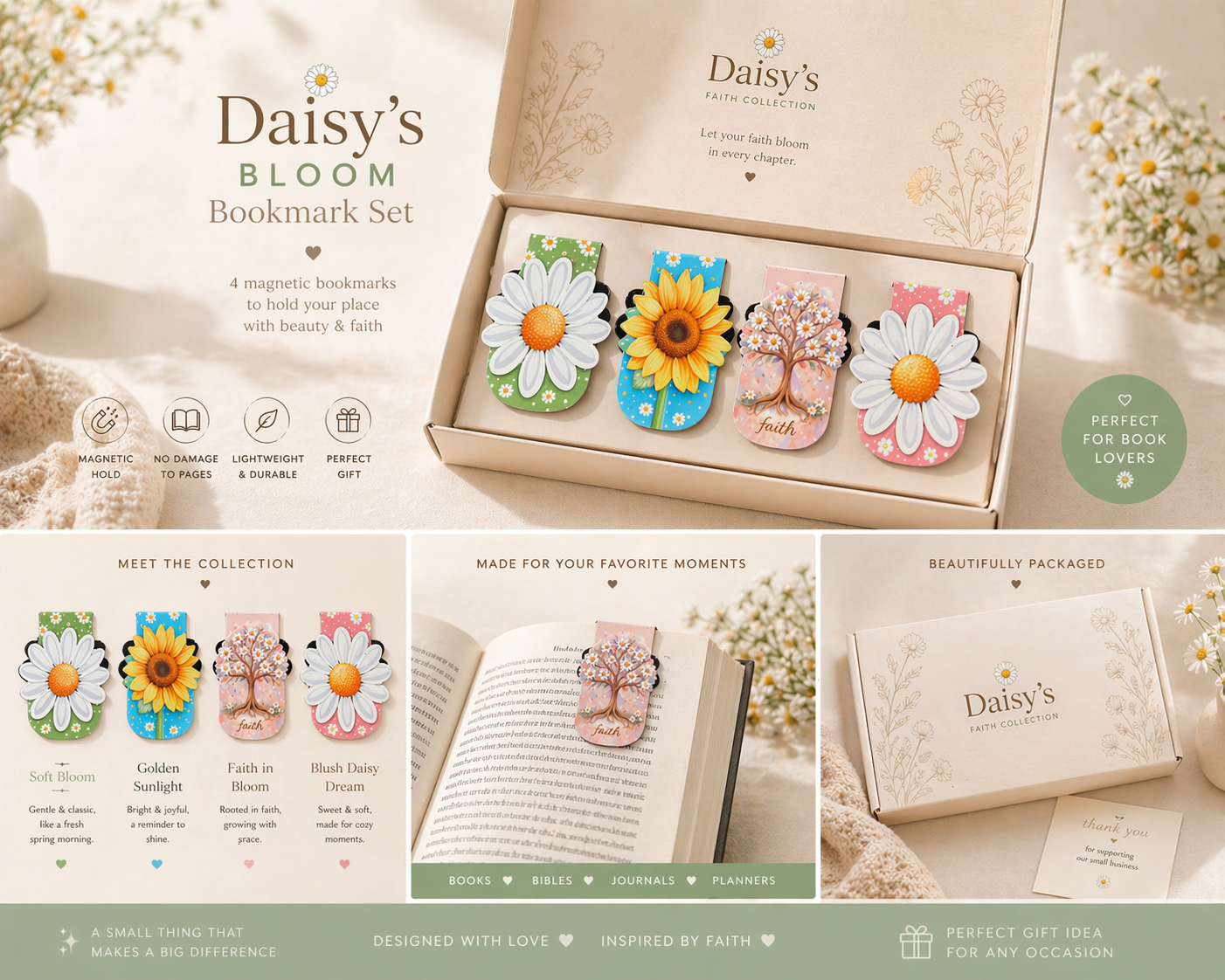 Daisy’s FloralBloom Bookmark