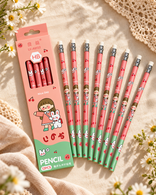 Meadow Girl Pencils – Pink (Set of 12)