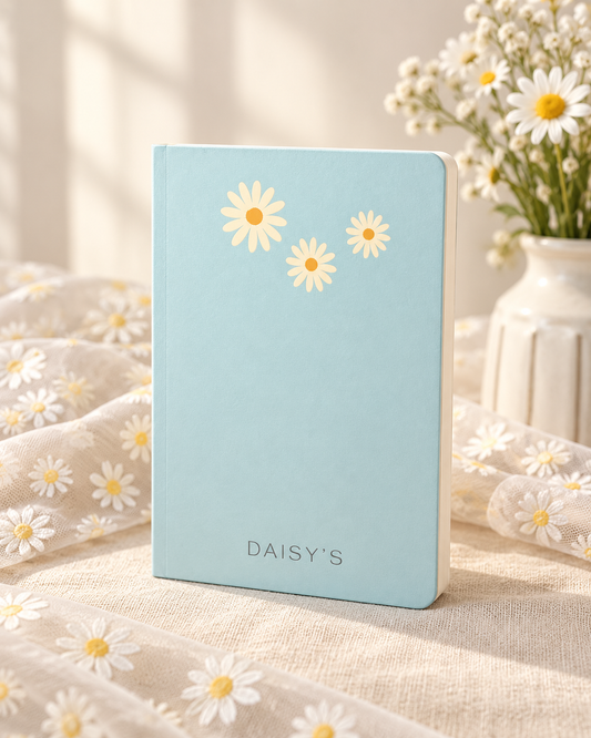 Soft Blue Triple Daisy Notebook