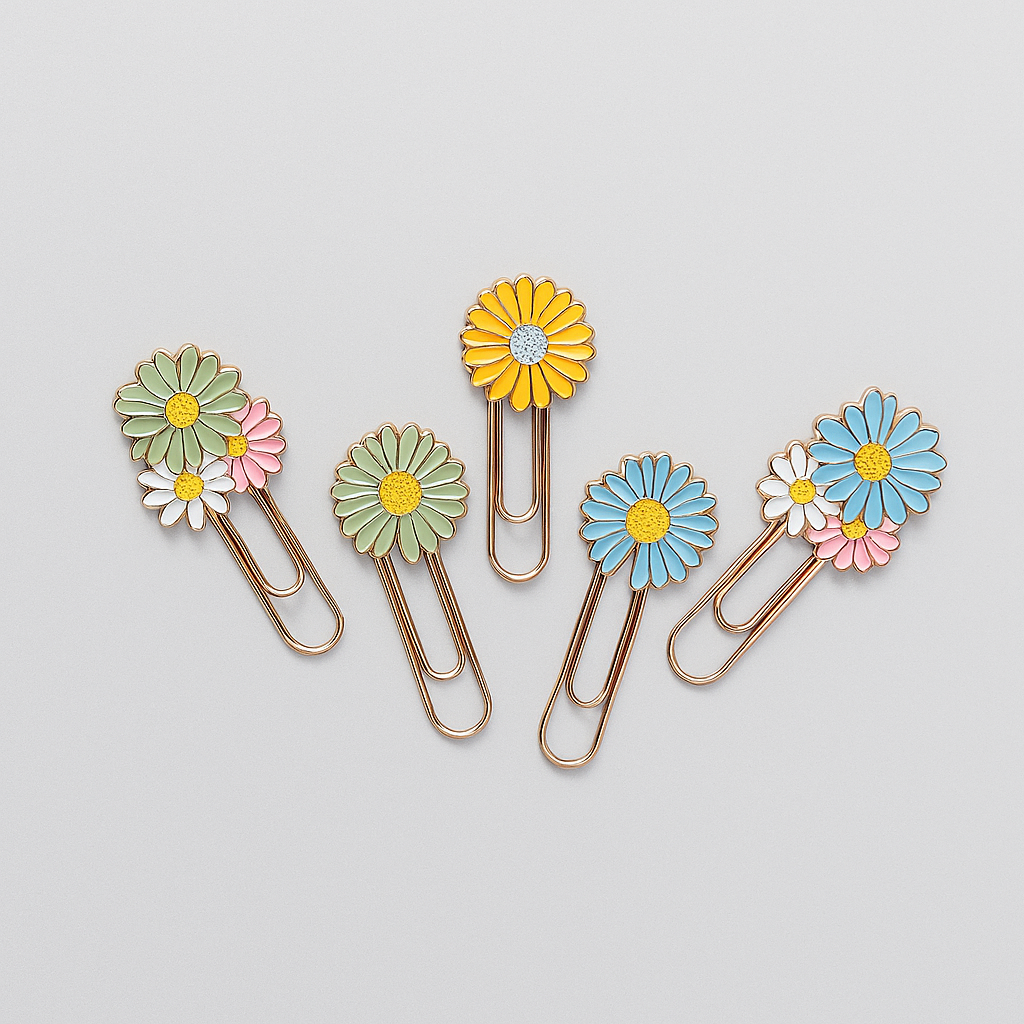 Blooming Daisy Bookmark Clip – Enamel Floral Bookmark