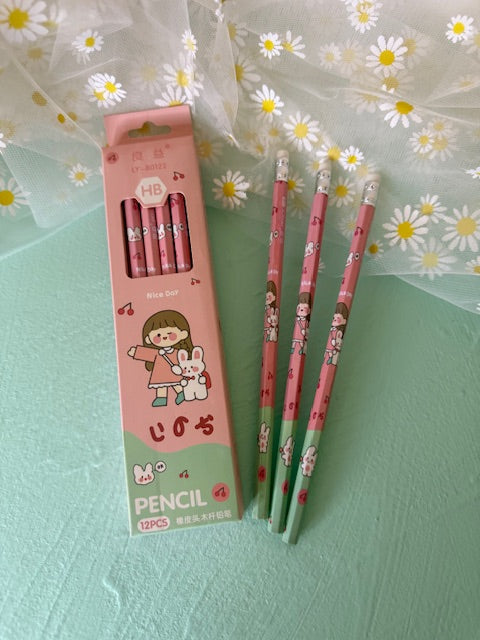 Meadow Girl Pencils – Pink (Set of 12)
