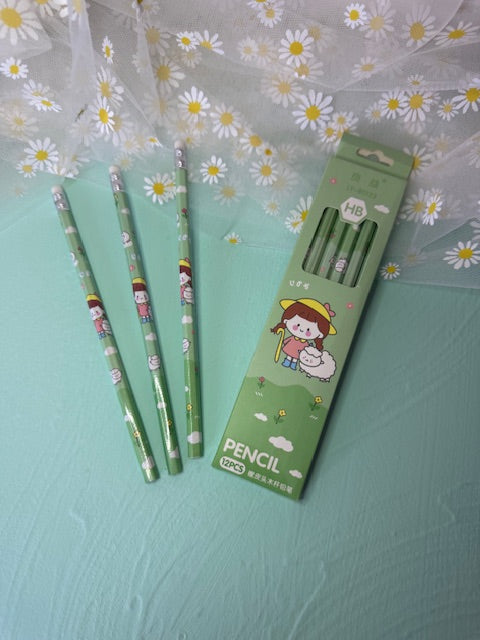 Meadow Girl Pencils – Green (Set of 12)