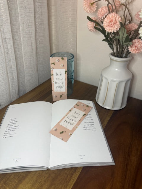 One More Page – Blush Daisy Bookmark