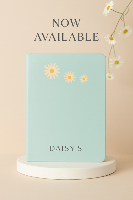 Soft Blue Triple Daisy Notebook