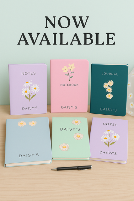 Soft Blue Triple Daisy Notebook