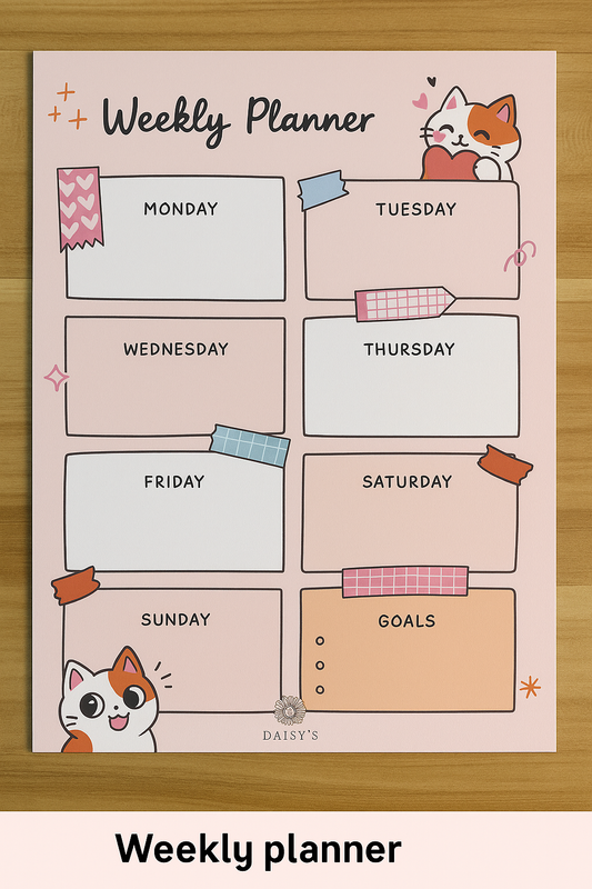 Weekly Planner Pad – Cozy Pets
